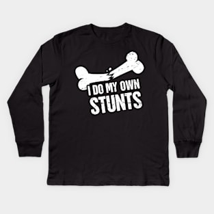 Stunts - Funny Broken Arm Get Well Soon Gift Kids Long Sleeve T-Shirt